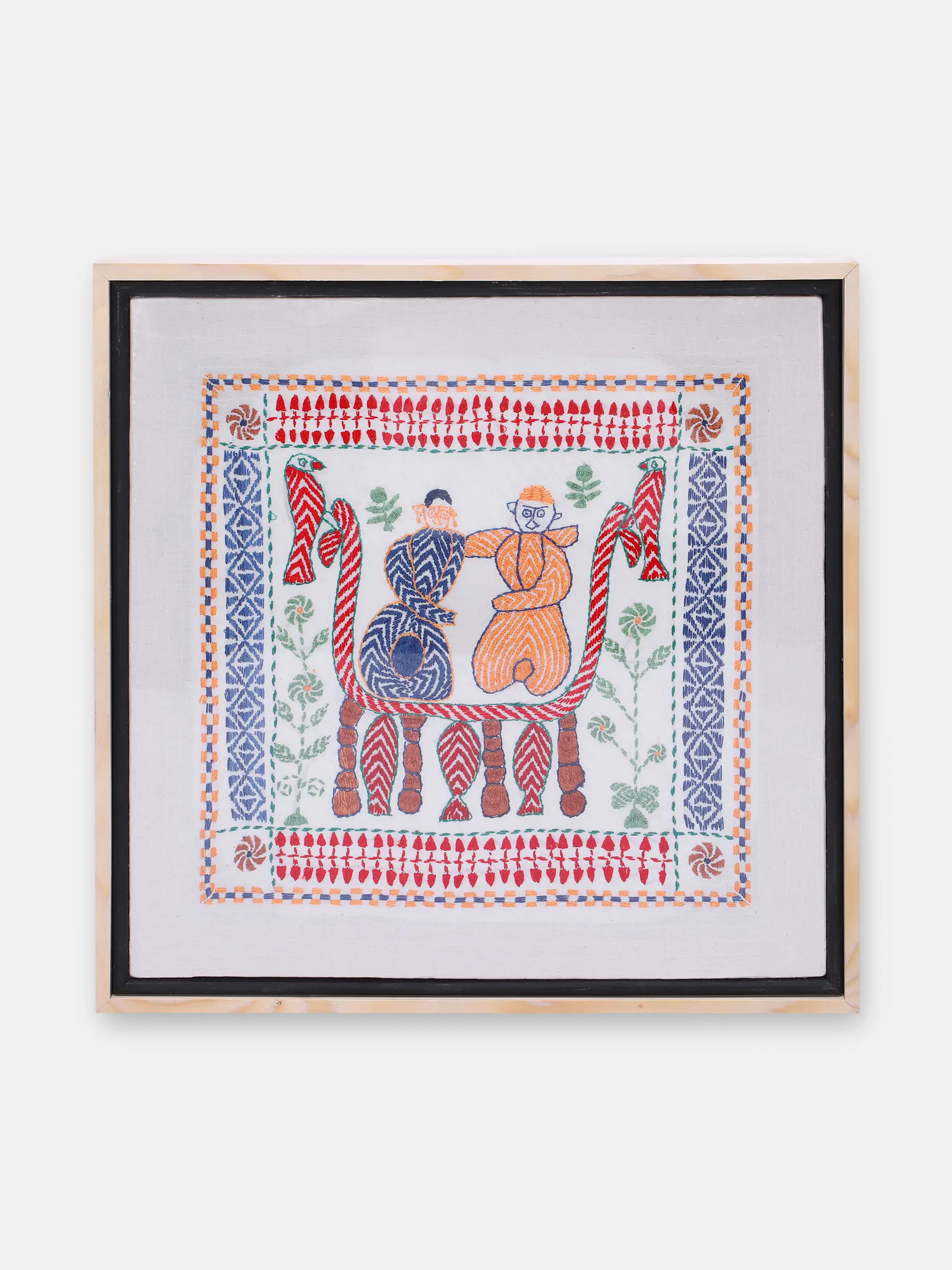 Off White Nakshi Kantha Cotton Wall Hanging