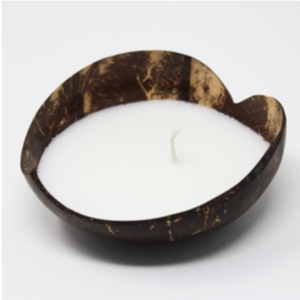 Heart-Shaped Scented Soy Candle In Coconut Shell