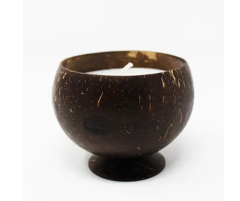 Round-Shaped Scented Soy Candle In Coconut Shell
