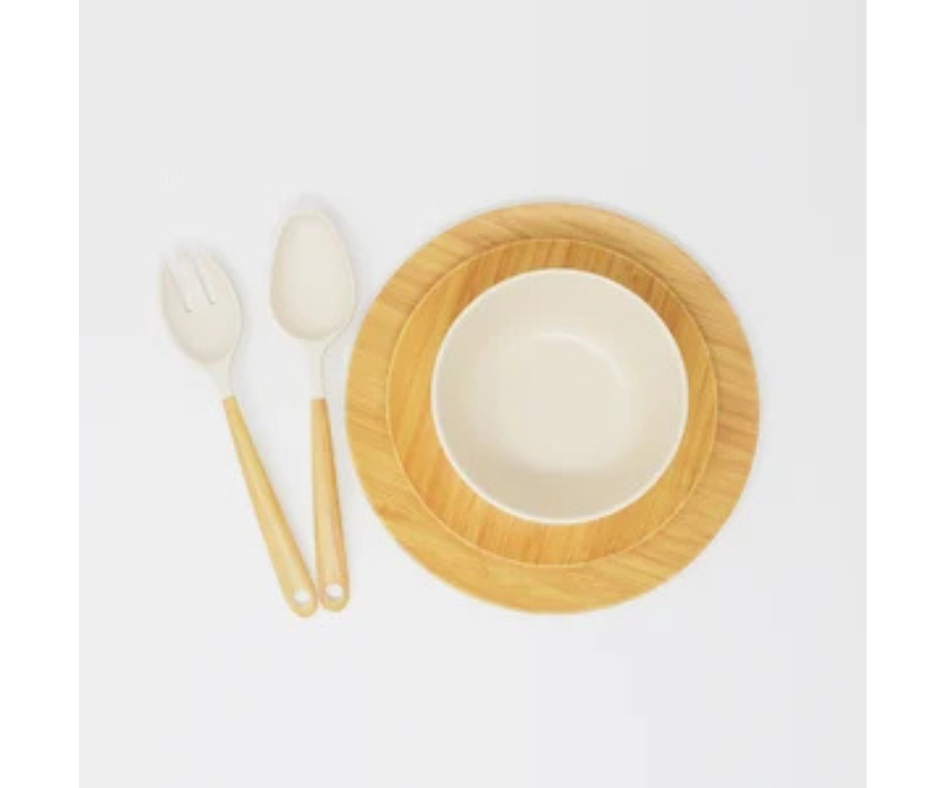 Eco-Friendly Bamboo Dinner Set (5 Pcs)