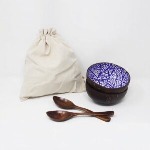 Coconut Bowls Set of 2 + Bonus Reusable Bag