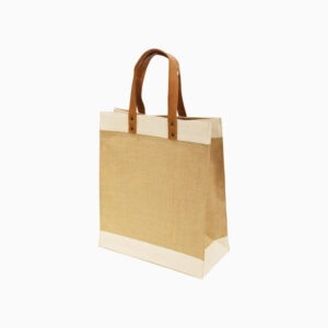 Krabi Eco-Friendly Jute Market Tote Bag | Reusable Jute Tote with PU Handles & Inner Pocket