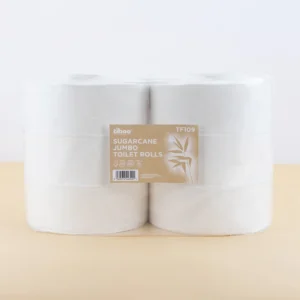 2 x Sugarcane Jumbo Toilet Rolls 6x300mtr 2PLY