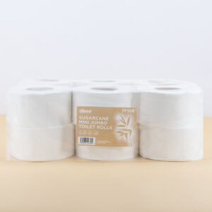 2 x Sugarcane Mini Jumbo Toilet Rolls 12x150mtr 2PLY