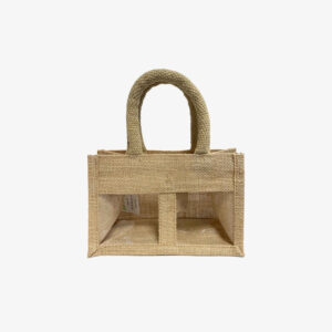 2 Jar Jute Bag with Cotton Cord Handles