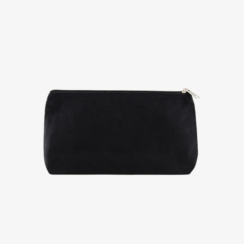 Petunia Black Canvas Makeup Bag