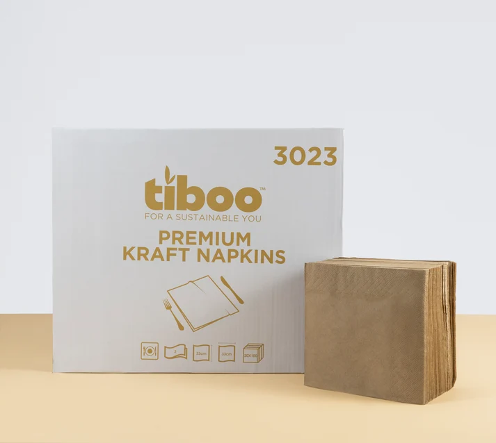 Kraft Luncheon Napkins 2ply 33cm x 33cm 20x100