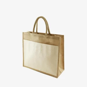 Sola Jute Tote Bag with Front Pocket | Eco-Friendly Organiser Tote